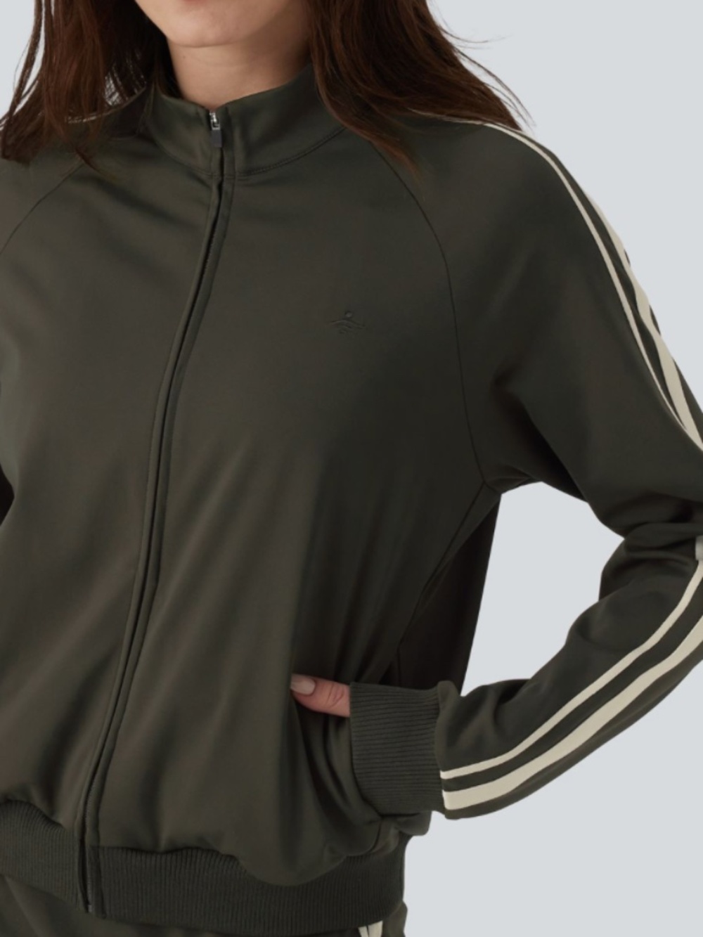 BNWT- Track Jacket Size Small Olive Green Halara